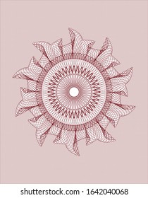 Red abstract linear rosette. Vector Illustration. Detailed.