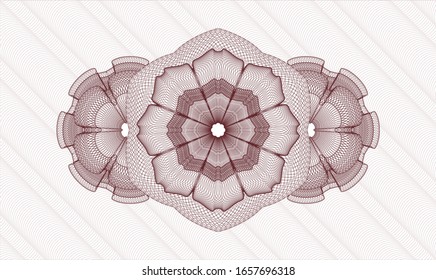 Red abstract linear rosette. Vector Illustration. Detailed.