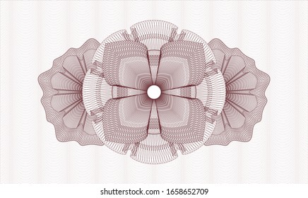 Red abstract linear rosette. Vector Illustration. Detailed.