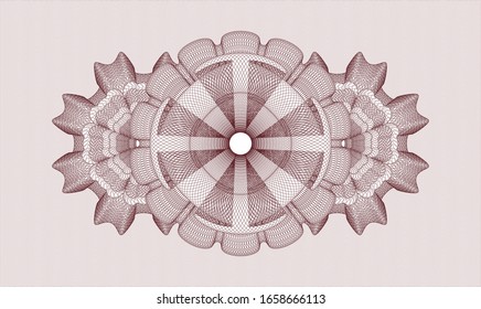 Red abstract linear rosette. Vector Illustration. Detailed.
