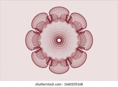 Red abstract linear rosette. Vector Illustration. Detailed.