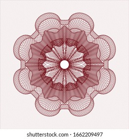 Red abstract linear rosette. Vector Illustration. Detailed.