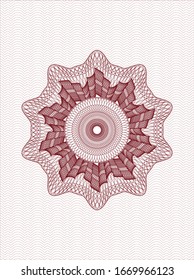 Red abstract linear rosette. Vector Illustration. Detailed.