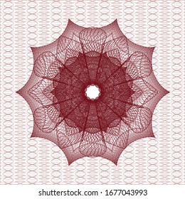 Red abstract linear rosette. Vector Illustration. Detailed.