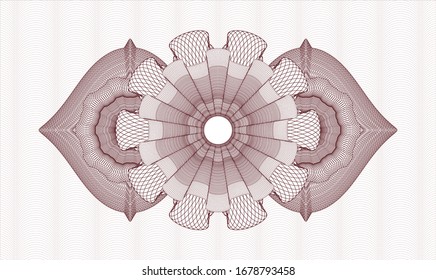Red abstract linear rosette. Vector Illustration. Detailed.