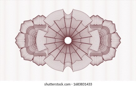 Red abstract linear rosette. Vector Illustration. Detailed.