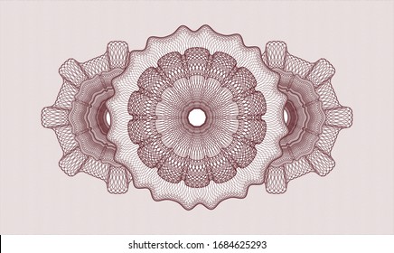Red abstract linear rosette. Vector Illustration. Detailed.