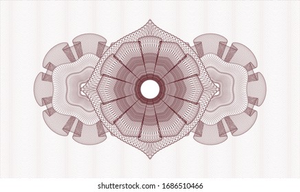Red abstract linear rosette. Vector Illustration. Detailed.