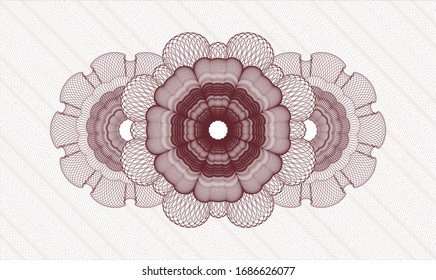 Red abstract linear rosette. Vector Illustration. Detailed.