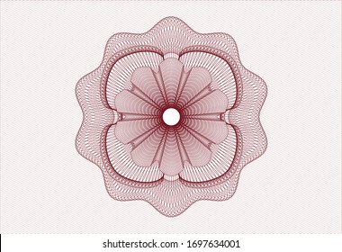 Red abstract linear rosette. Vector Illustration. Detailed.