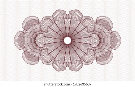 Red abstract linear rosette. Vector Illustration. Detailed 