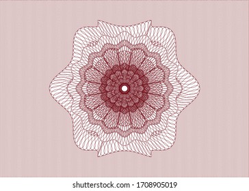 Red abstract linear rosette. Vector Illustration. Detailed. 