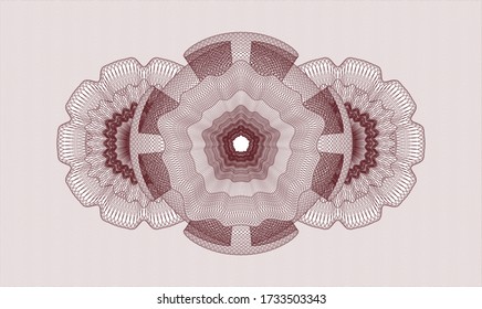 Red abstract linear rosette. Vector Illustration. Detailed 
