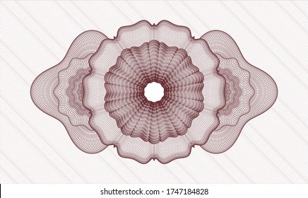 Red abstract linear rosette. Vector Illustration. Detailed 