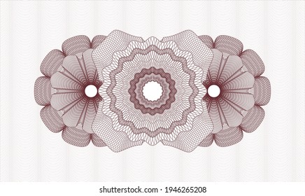 Red abstract linear rosette. Vector Illustration. Detailed 