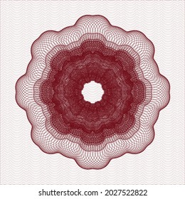 Red abstract linear rosette. Vector Illustration. Detailed. 