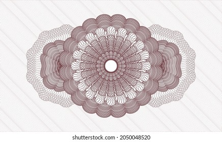 Red abstract linear rosette. Vector Illustration. Detailed 