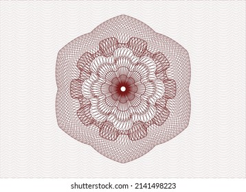 Red abstract linear rosette. Vector Illustration. Detailed. 