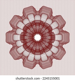 Red abstract linear rosette. Vector Illustration. Detailed. 