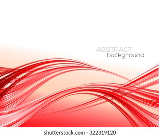 Red abstract lines background. Vector illustration EPS 10