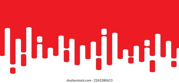 Rote abstrakte Linien auf weißem Hintergrund. Trendy abstrakte Linien Übergang Hintergrund, Cover, Tapete und Banner. Rounded lines halftone für Broschüre, Layout und Flyer. Kreative Vektorgrafik