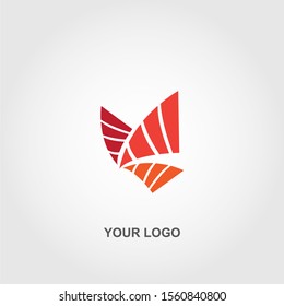 red abstract logo template vector