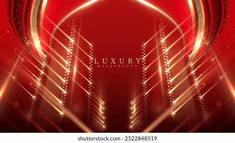 Fundo de luxo vermelho abstrato, Ideal para cenários de cerimônia de prêmio elegante, apresentações de banner e design de cena. Ilustração de vetor.