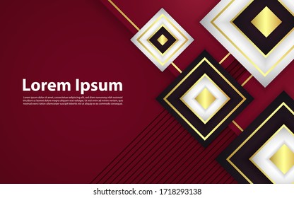 Diseño de superposición de lujo rojo abstracto diseño moderno de fondo futurista ilustración vectorial.