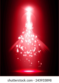 Red Abstract magic light background