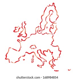 red abstract map of European Union