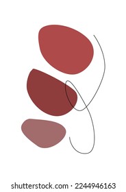 red abstract minimalist illustration, wall decoration, and cover design. Modern trendy vector art.