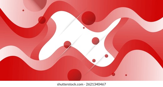 Red abstract modern background. Dynamic sound wave. Design element. Vector illustration