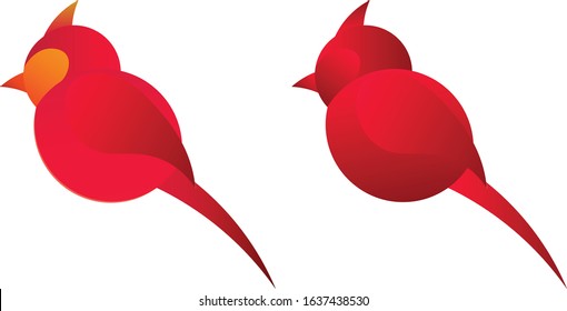 Red abstract in modern style on white background. Abstract pattern. Vector isolated illustration. Red geometric texture. Festive decoration element. Abstract geometric shape. Bird illustration.