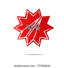 red abstract New star sticker label web banner  label icon isolated background