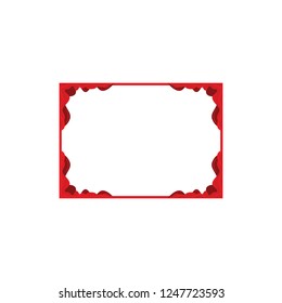 Red abstract ornament frames