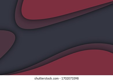 papel abstracto rojo corte 3d fondo. plantilla vectorial de diseño de formas de onda