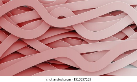 Red abstract papercut background with drop shadows, vector illustration