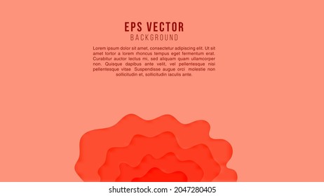 Red abstract papercut background with text template paper cut style backgrounds. can use for poster, business banner, flyer, advertisement, brochure, catalog, web, site, website, presentation