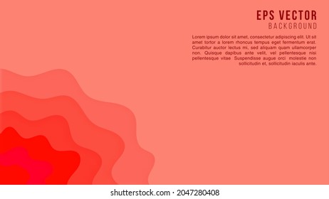 Fondo de papel rojo abstracto con fondo de estilo de corte de papel de plantilla de texto. puede utilizarse para afiches, banner de negocios, volante, publicidad, folleto, catálogo, web, sitio web, presentación