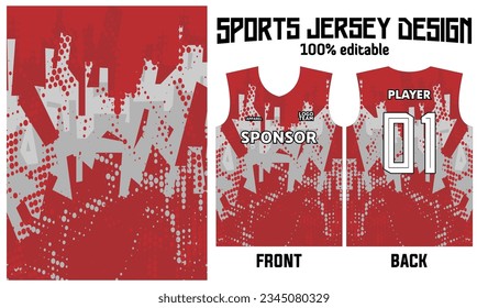 red abstract pattern jersey design for sport uniform
