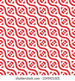 Red abstract pattern on white background. Red wave pattern on white backdrop. Monochrome dynamic pattern.
