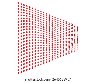 Projeto de Ilusão Óptica de Matriz de Pontos de Perspectiva Abstrata Vermelha, Arquivo EPS Vetor.