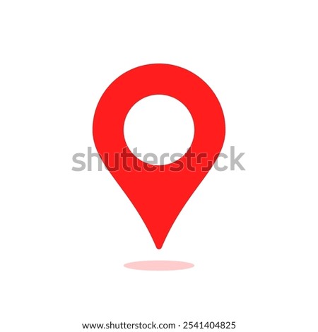 red abstract pinpoint icon for geolocation. abstract element for graphic design or travel website and mobile app. easy find familiar or new place and points in city like home, office, shop or store