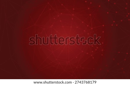 Red abstract plexus background with connecting dots