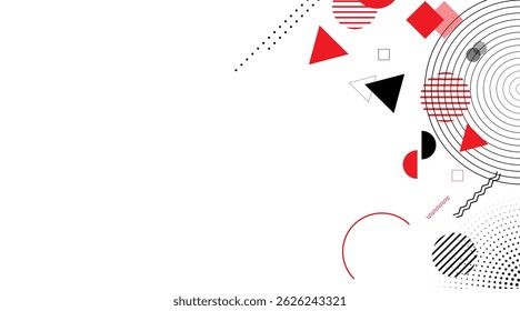 Red Abstract pop art color paint splash pattern background. Memphis geometry background