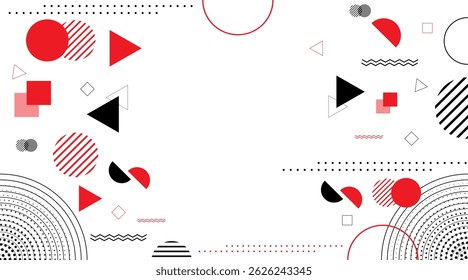 Red Abstract pop art color paint splash pattern background. Memphis geometry background