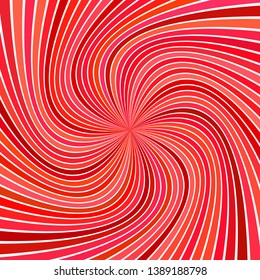Red abstract psychedelic spiral background - vector design with striped rays