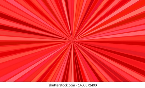 Red abstract psychedelic starburst background - vector graphic from striped rays