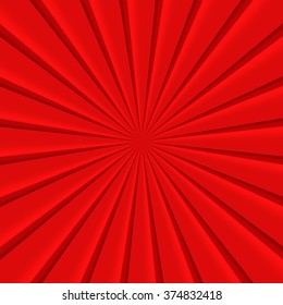Red abstract rays circle vector background