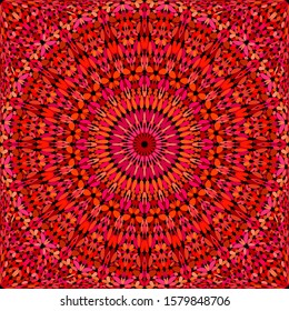 Red abstract repeating stone ornate mandala pattern wallpaper - ethnic vector graphic